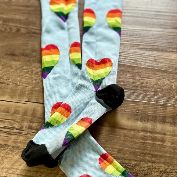 Rainbow Heart Compression Socks for Women - Picture 4 of 4